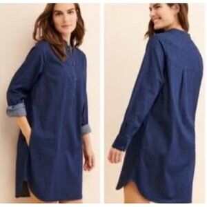 Universal Standard Hannah Denim Shirt Dress Sz 4XS (XS, 00-0) Womens Blue